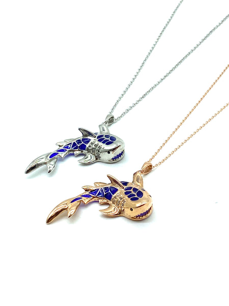 925  Sterling Silver Shark Necklace & Pendant #9678