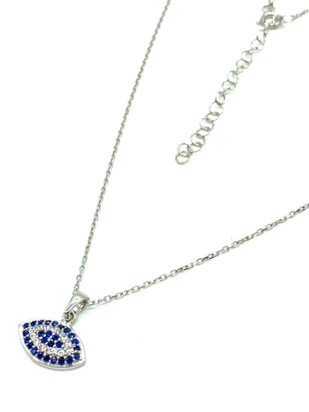 925 Evil Eye Sterling Silver  Necklace #9959