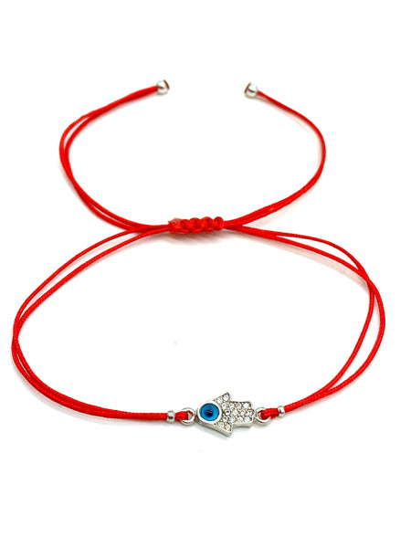 925 Sterling Silver  Red String Bracelet #90060