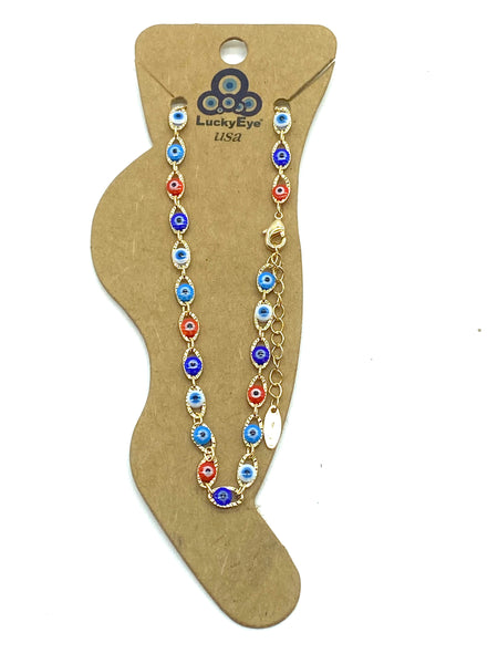 #2503 LuckyEye Gold Plated Anklet