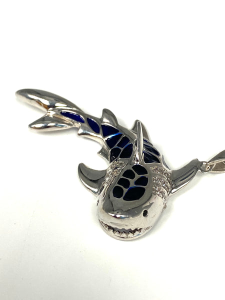 925  Sterling Silver Shark Necklace & Pendant #9678