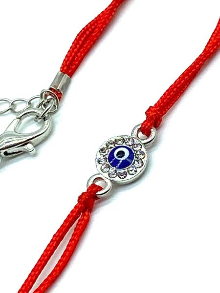 Evil Eye Bracelet Silver Round Charm #2900