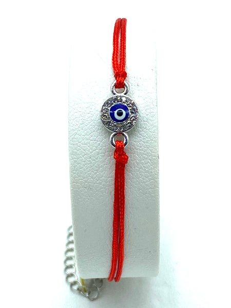 Evil Eye Bracelet Silver Round Charm #2900