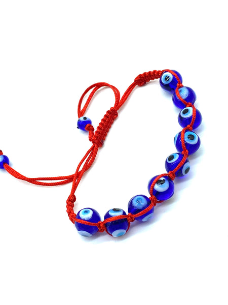 Blue Glass Evil Eye Rope Bracelet #2720