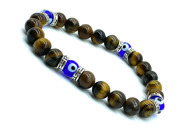 Tiger Eye, Lucky Eye 8mm glass  blue eye #2298