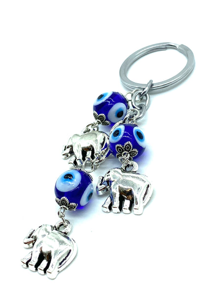 Evil Eye Elephant Key Chain  #1293