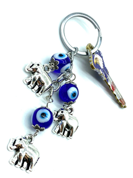 Evil Eye Elephant Key Chain  #1293