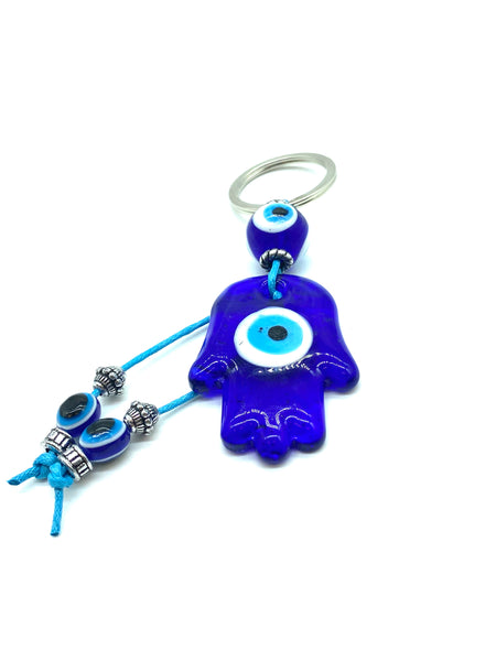 Evil Eye  Glass Hamsa Keychain  #1018