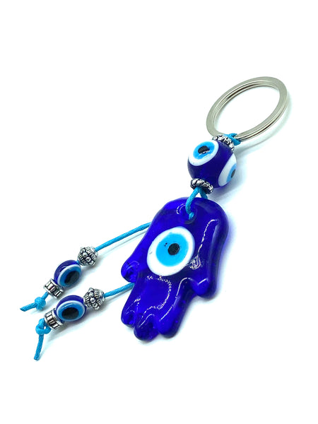 Evil Eye  Glass Hamsa Keychain  #1018