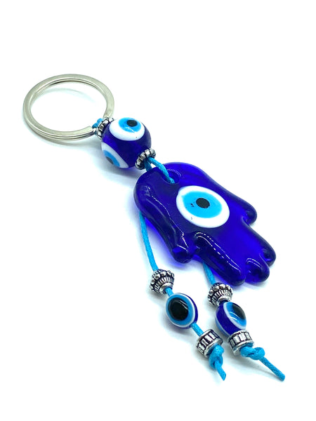 Evil Eye  Glass Hamsa Keychain  #1018