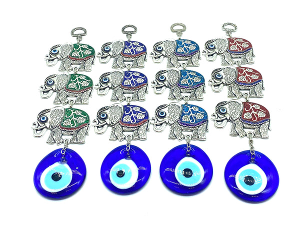 Evil Eye Home Decor with 3 Elephant Wall Hanging #5280