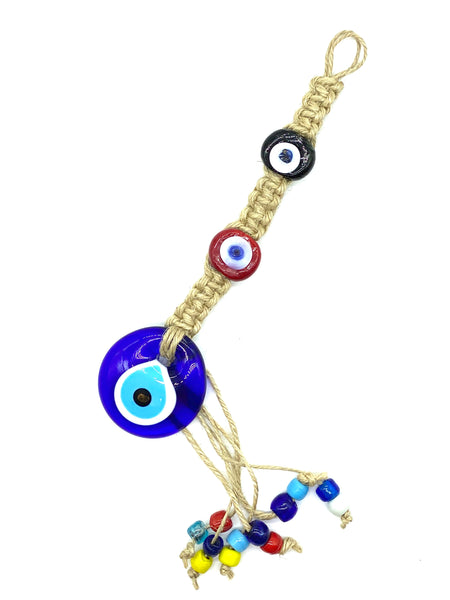 Evil Eye glass macrame home accessory #5150