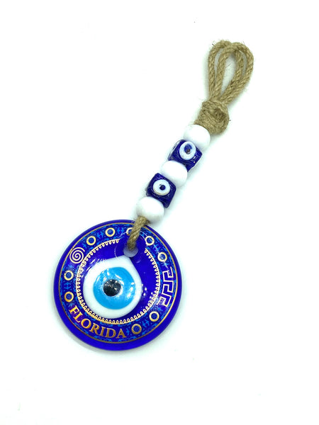 Evil Eye Florida Gold glass wall decor #5254