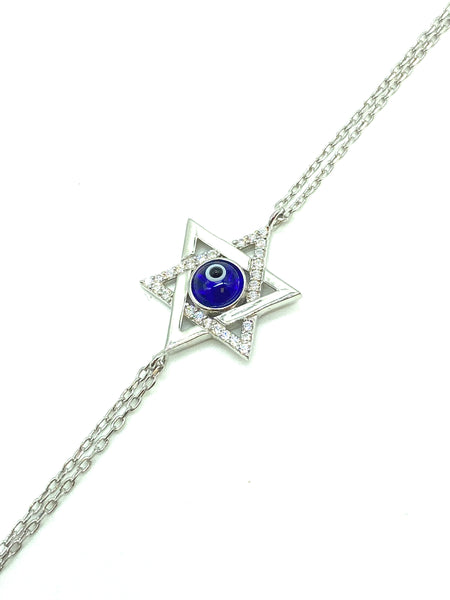 925 Sterling Silver  Star Of David Bracelet  #9425