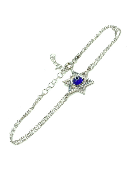 925 Sterling Silver  Star Of David Bracelet  #9425