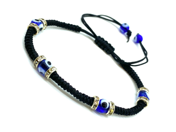 6mm Small  Evil Eye Macrame Bracelet#2708