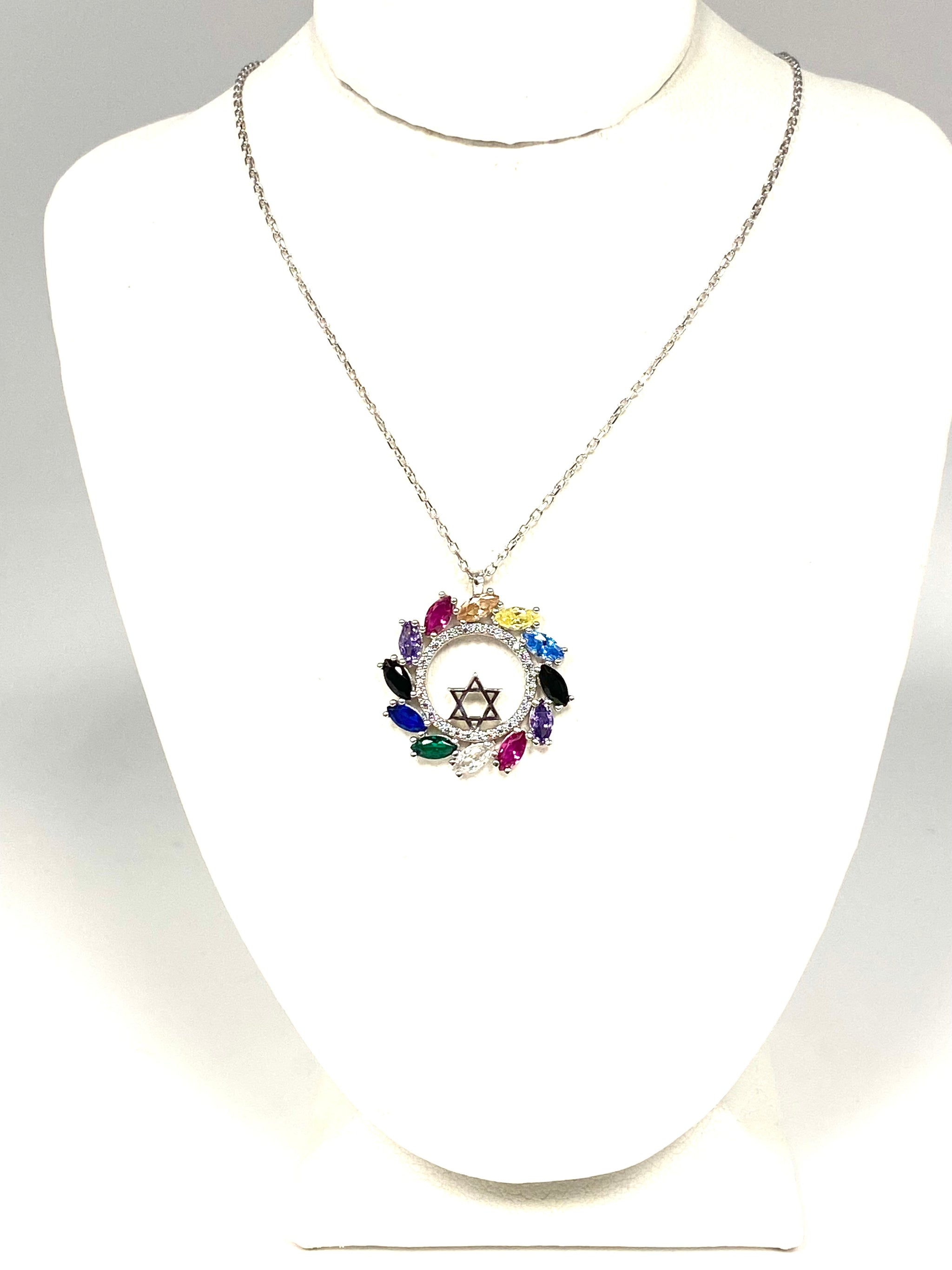 Crystal Sterling Silver Flower Evil Eye Necklace – LuckyEyeUSA