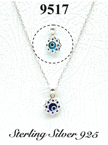 925 Evil Eye Sterling Silver Necklace #9517