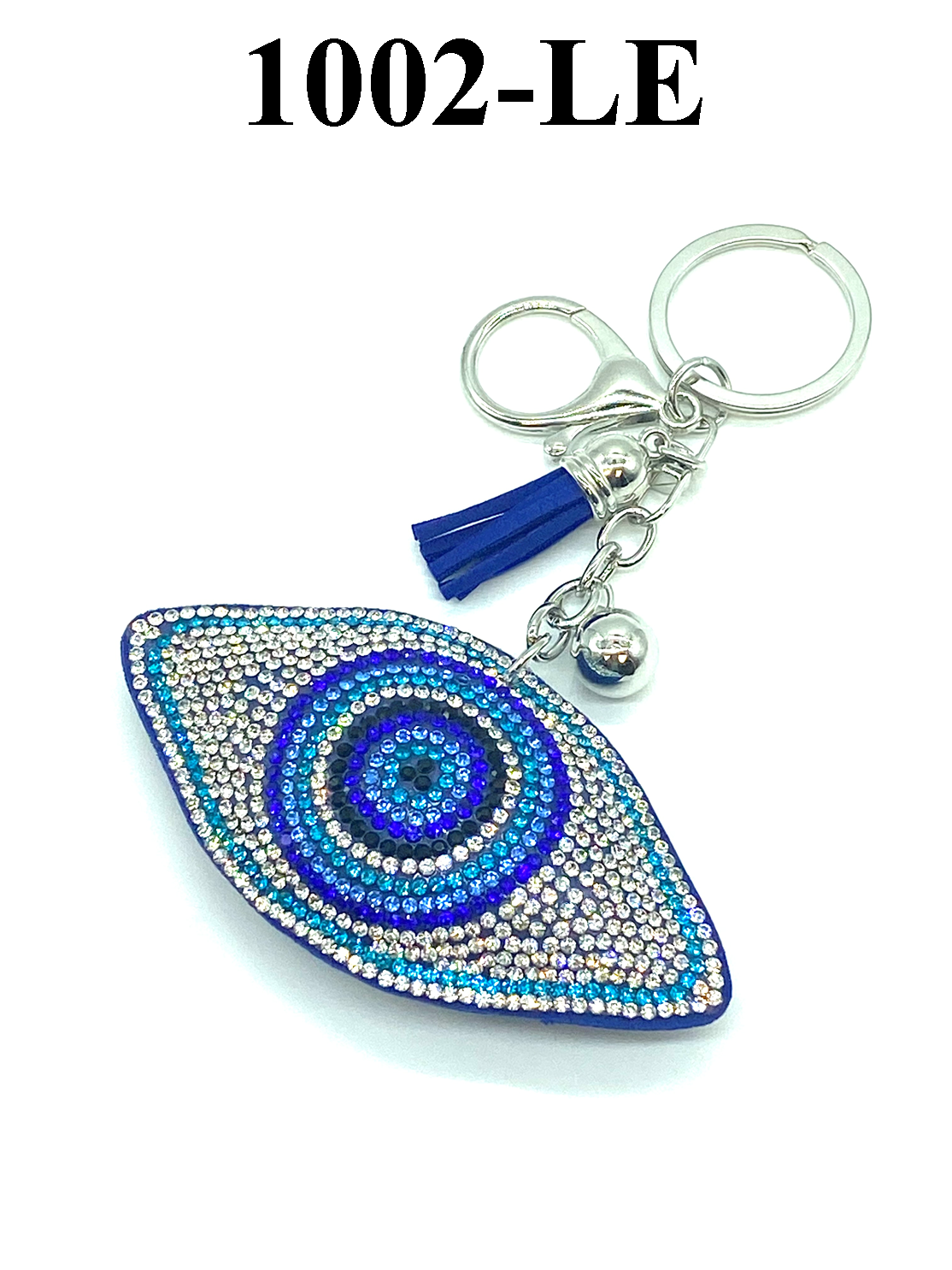 Blue Evil Eye Puffy Key Chain Purse Charm Handbag Accessory#1002