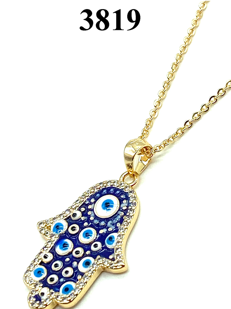 Beautiful Sterling Silver Rose Gold Plated Hamsa Hand with Evil Eye Necklace  | FKJNKLSL2591 – FK Jewellers UAE