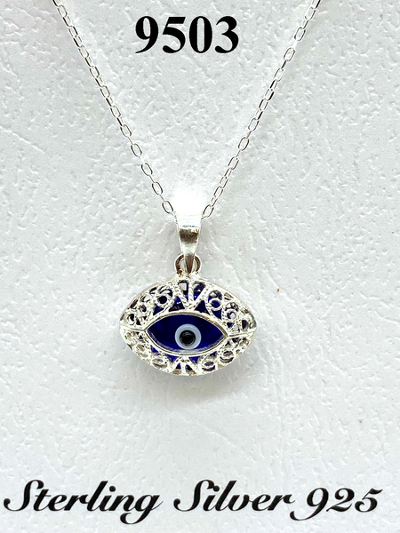 925 Evil Eye Sterling Silver Necklace #9503