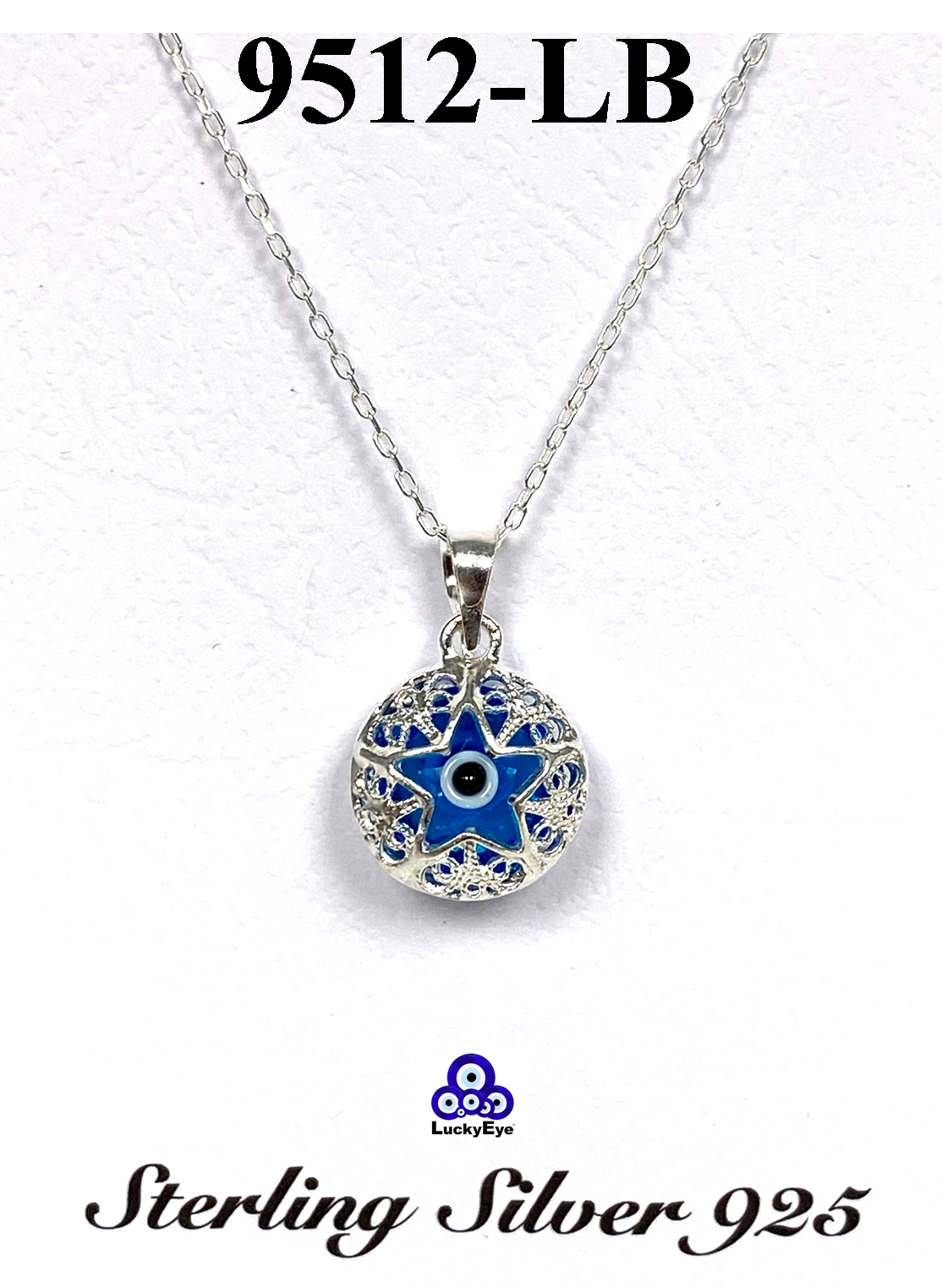 925 Evil Eye Sterling Silver Necklace #9512