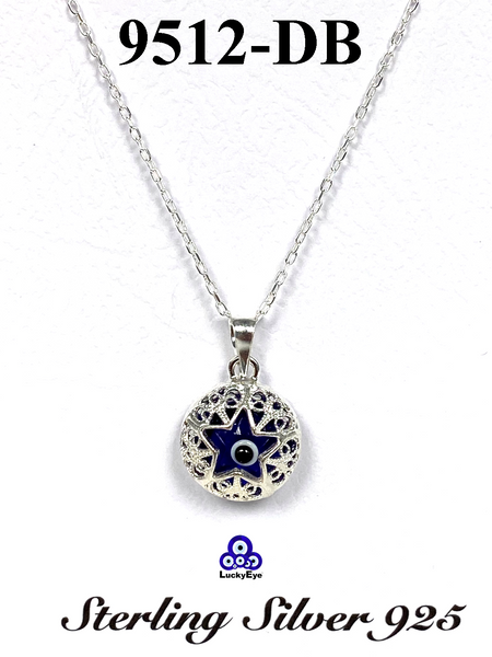 925 Evil Eye Sterling Silver Necklace #9512