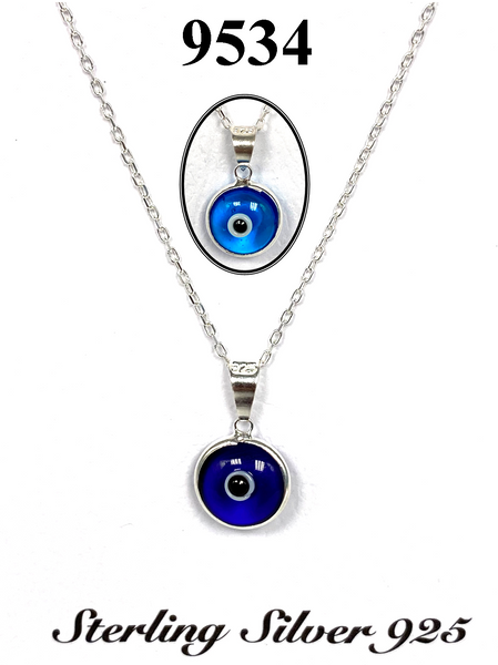 925 Evil Eye Sterling Silver Necklace #9534