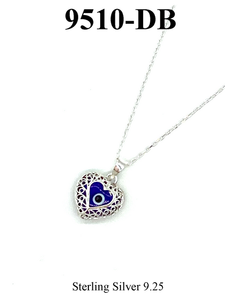 925 Evil Eye Sterling Silver Necklace #9510