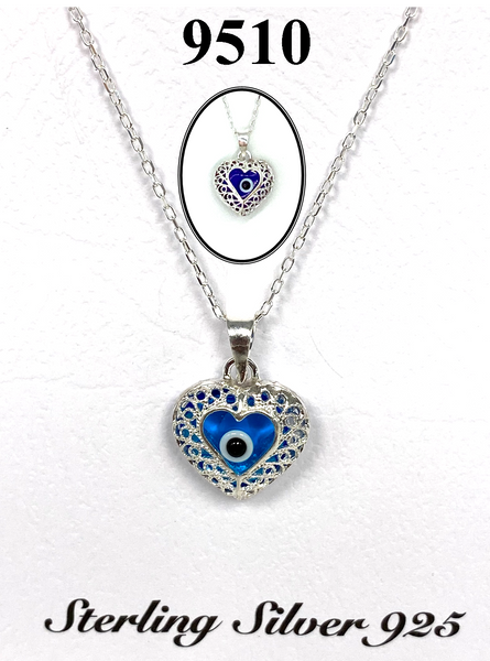 925 Evil Eye Sterling Silver Necklace #9510