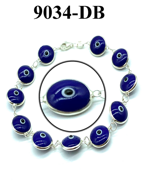 Classic  Evil Eye 925 Sterling Silver Bracelet #9034